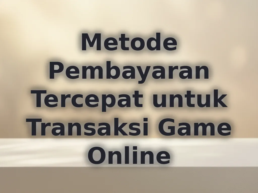 Metode Pembayaran Tercepat untuk Transaksi Game Online